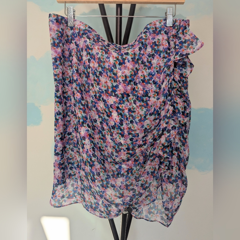 NWT Veronica Beard Silk Spencer Skirt in Cream Multicolor - Size 14